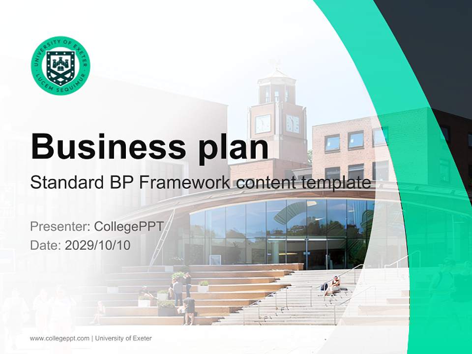University of Exeter Competition/Entrepreneurship Contest PPT Template4:3 ratio PPT effect preview image9