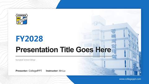 Kyongbuk Science College Academic Presentation/Research Findings Report PPT Template