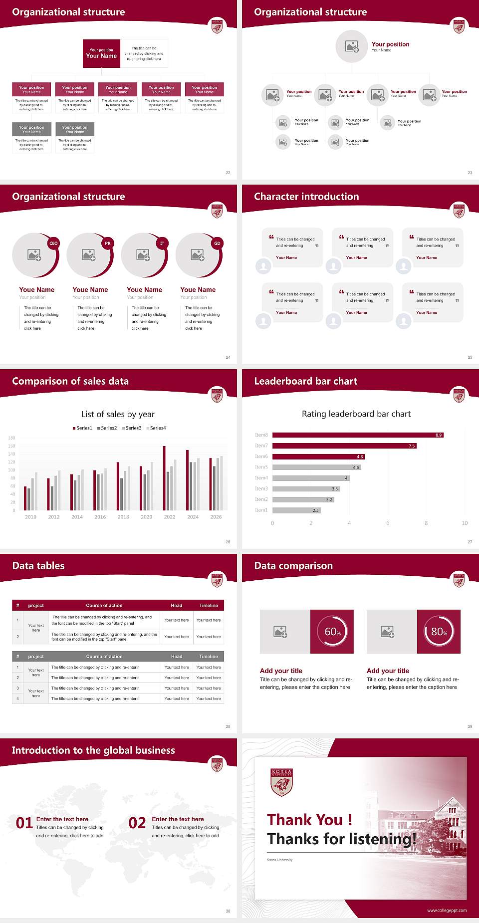 Korea University Academic Presentation/Research Findings Report PPT Template4:3 ratio PPT effect preview image4