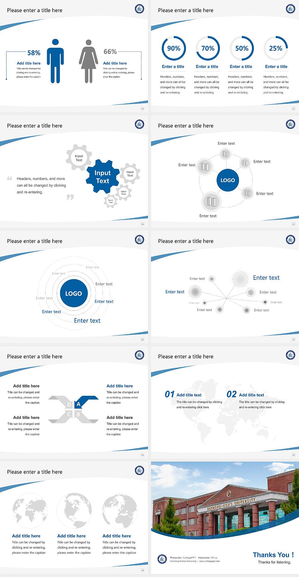 Handong Global University Course/Courseware Creation PPT Template4:3 ratio PPT effect preview image4