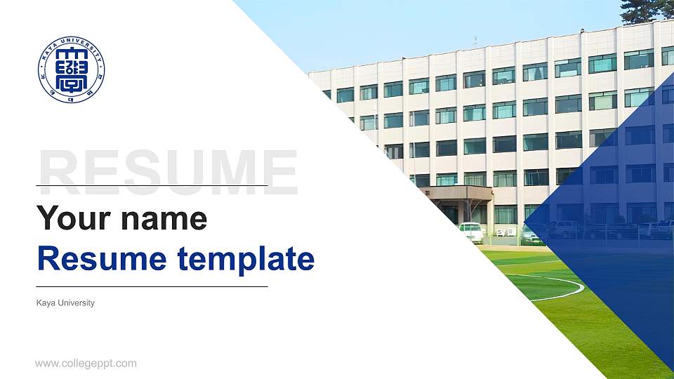 Kaya University Resume PPT Template16:9 ratio PPT effect preview image
