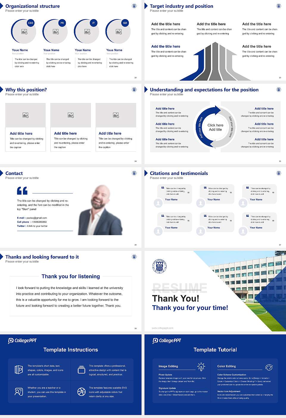 Kaya University Resume PPT Template16:9 ratio PPT effect preview image4