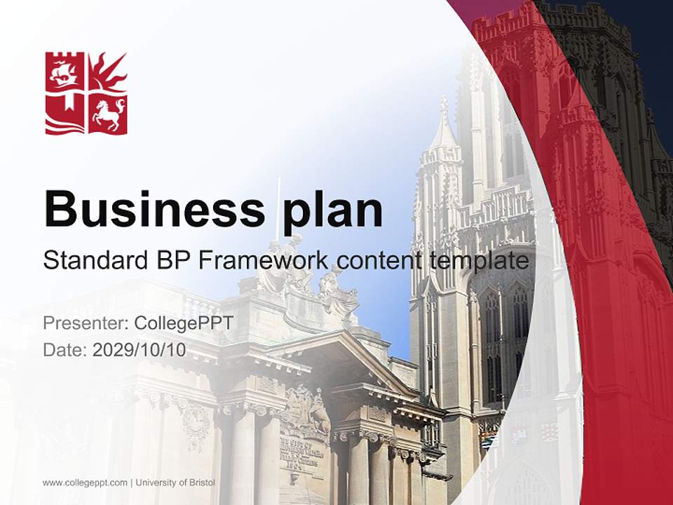 University of Bristol Competition/Entrepreneurship Contest PPT Template4:3 ratio PPT effect preview image9