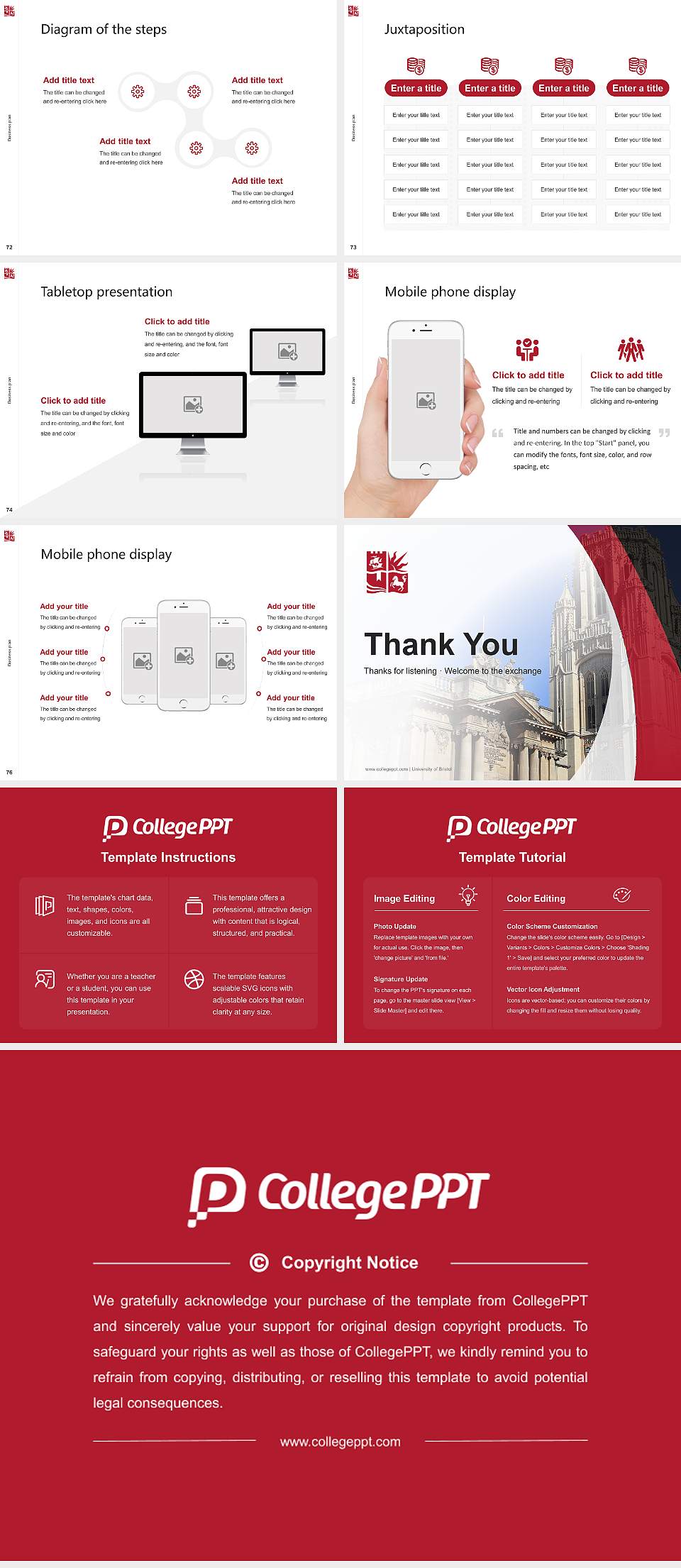 University of Bristol Competition/Entrepreneurship Contest PPT Template4:3 ratio PPT effect preview image9