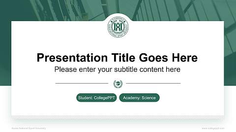 Korea National Sport University National Scholarship Defense PPT Template