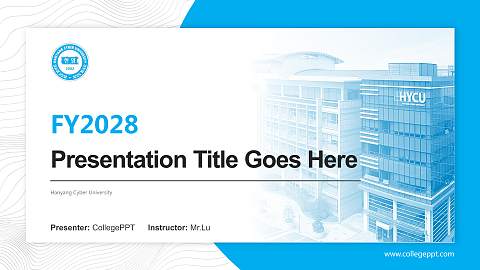 Hanyang Cyber University Academic Presentation/Research Findings Report PPT Template