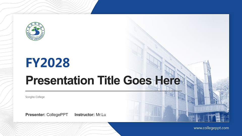 Songho College Academic Presentation/Research Findings Report PPT Template16:9 ratio PPT effect preview image