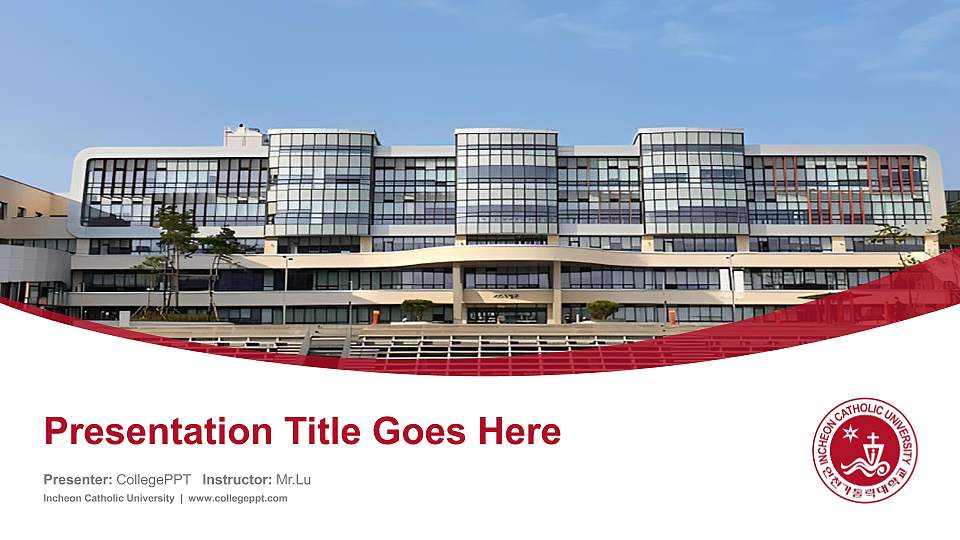 Incheon Catholic University Course/Courseware Creation PPT Template16:9 ratio PPT effect preview image