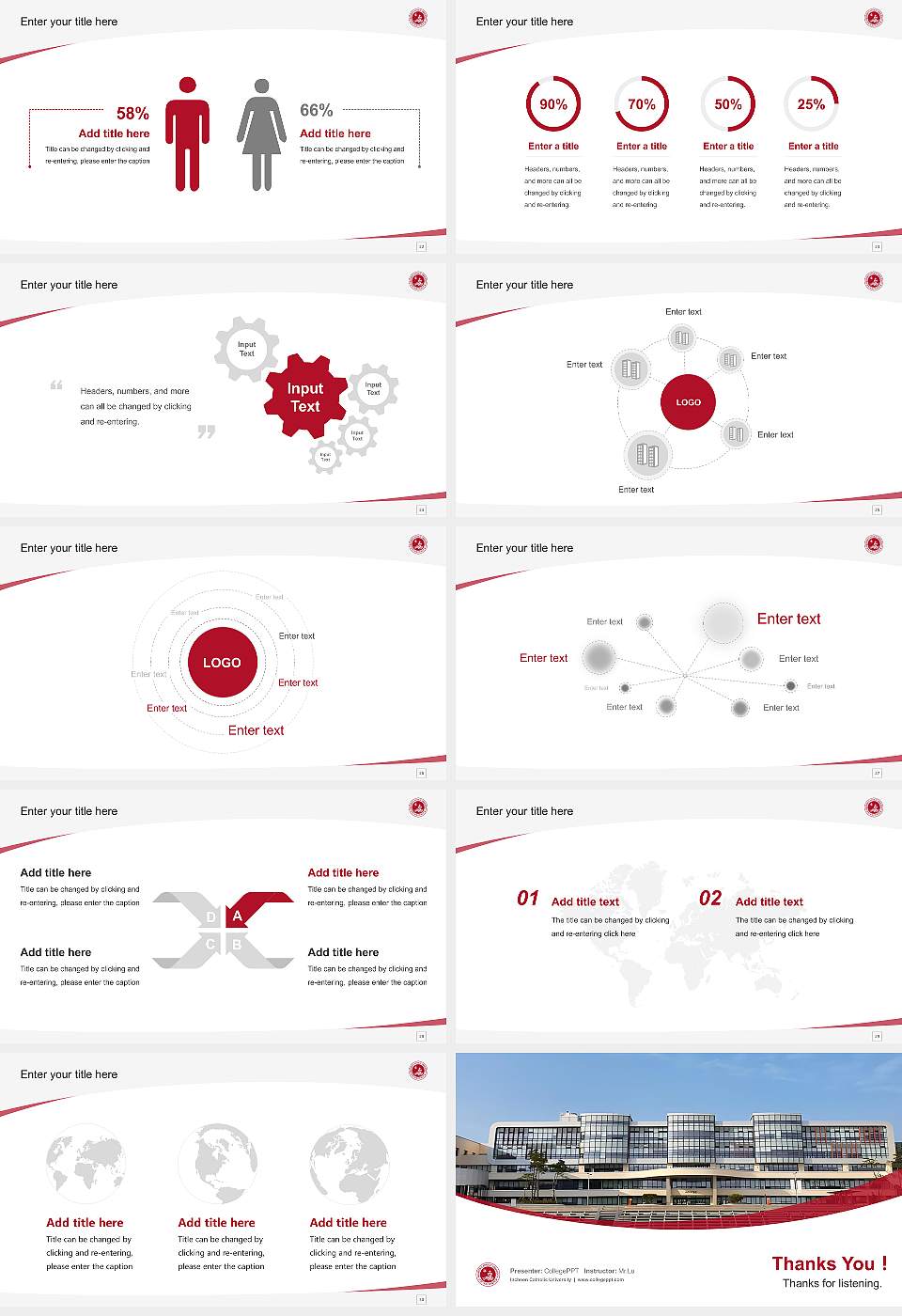Incheon Catholic University Course/Courseware Creation PPT Template16:9 ratio PPT effect preview image4