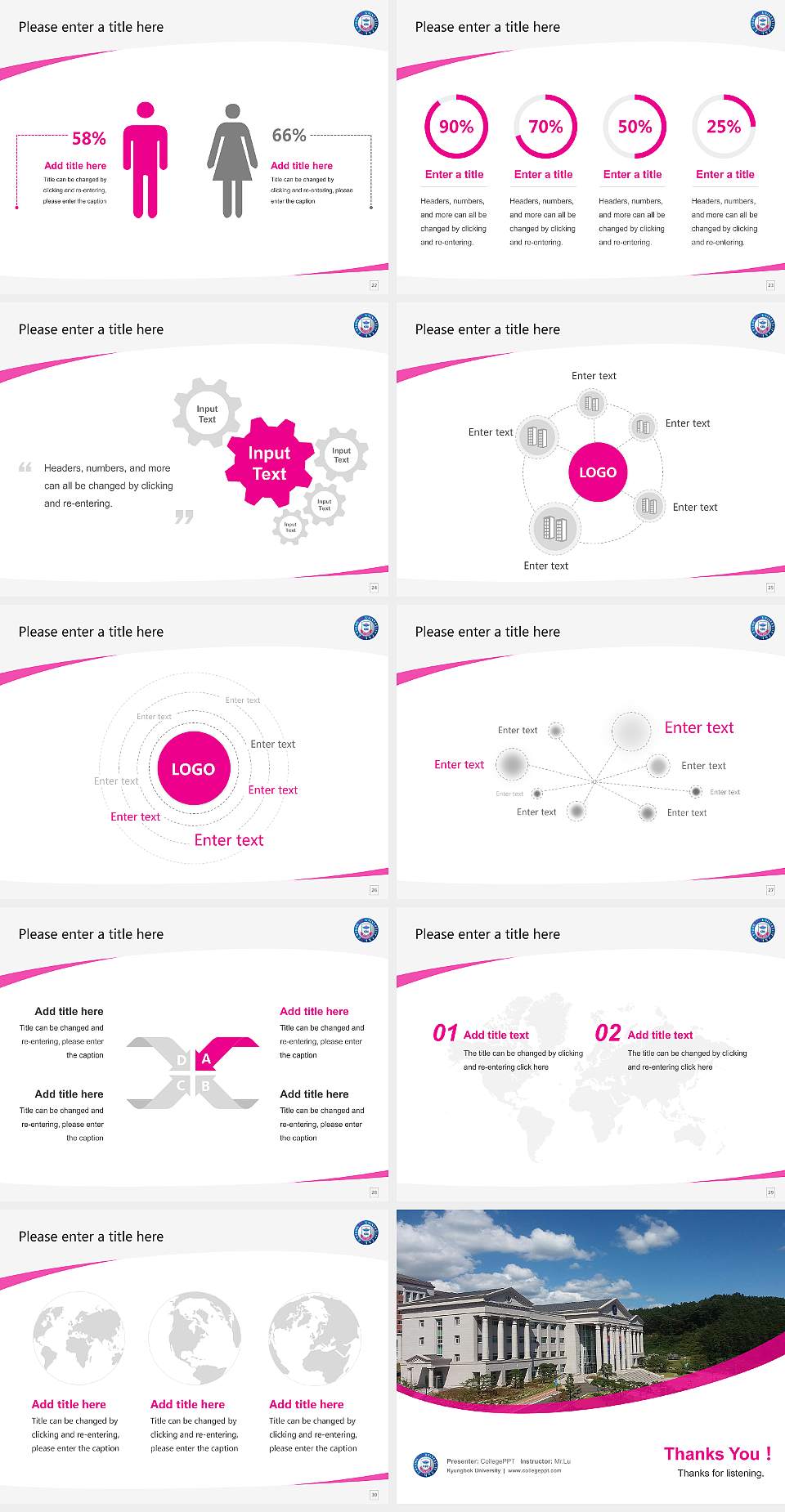 Kyungbok University Course/Courseware Creation PPT Template4:3 ratio PPT effect preview image4