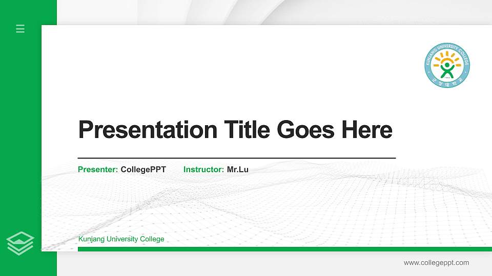 Kunjang University College Thesis Proposal/Graduation Defense PPT Template16:9 ratio PPT effect preview image