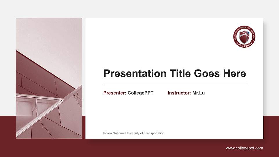 Korea National University of Transportation General Purpose PPT Template16:9 ratio PPT effect preview image