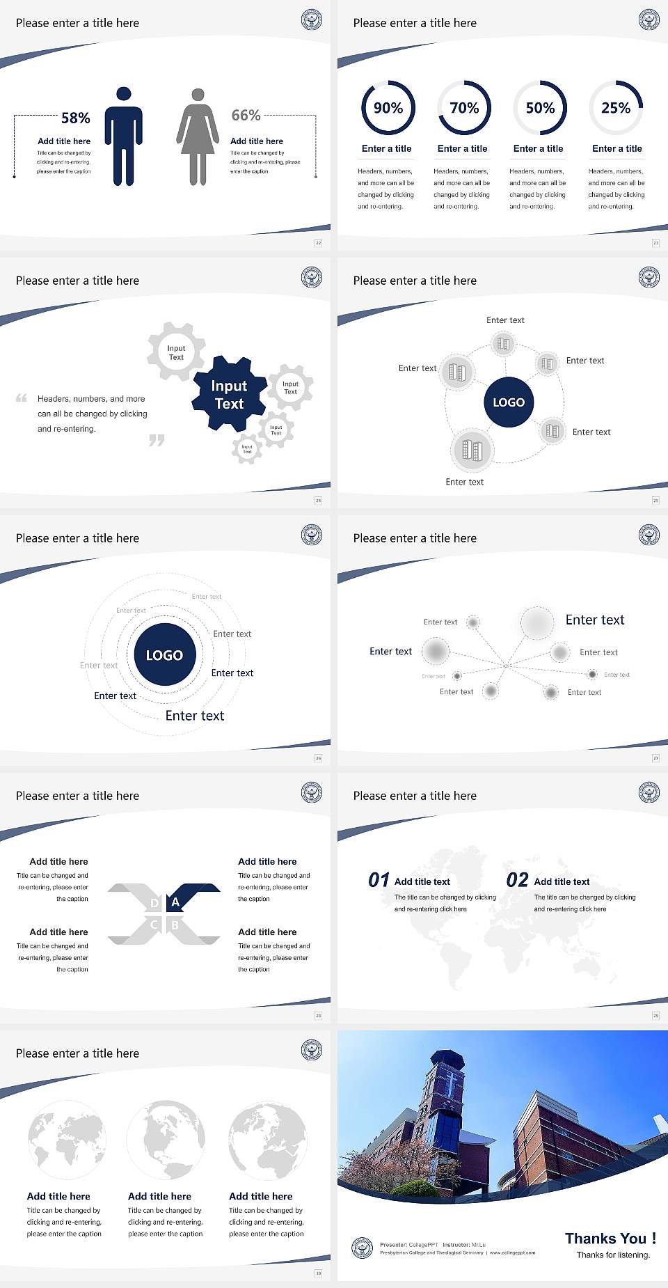 Presbyterian College and Theological Seminary Course/Courseware Creation PPT Template4:3 ratio PPT effect preview image4