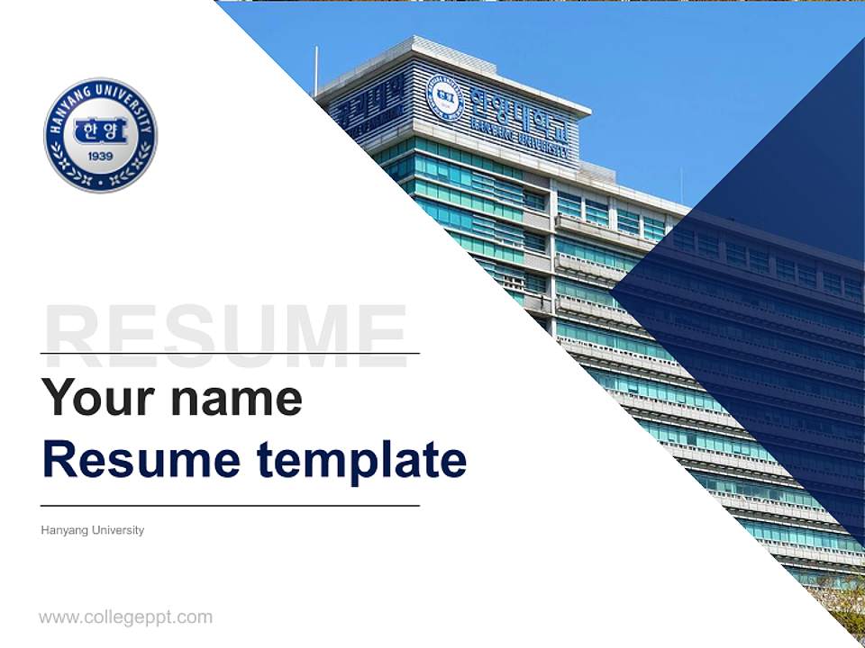 Hanyang University Resume PPT Template4:3 ratio PPT effect preview image5