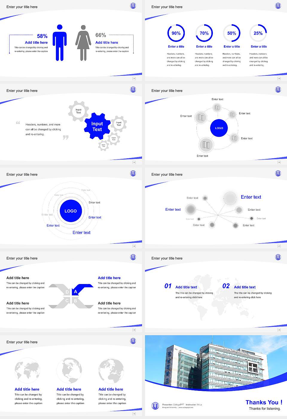 Kangnam University Course/Courseware Creation PPT Template16:9 ratio PPT effect preview image4