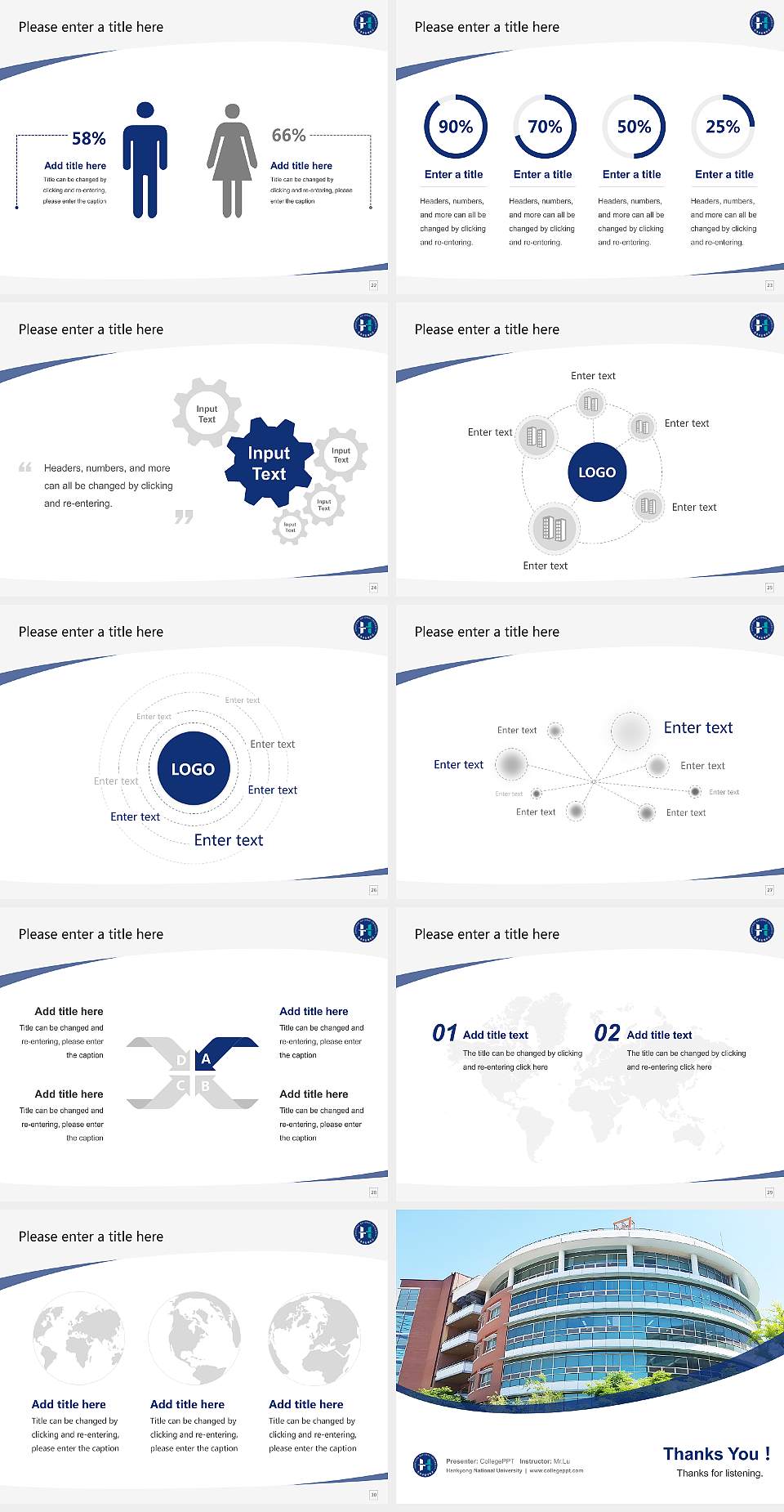 Hankyong National University Course/Courseware Creation PPT Template4:3 ratio PPT effect preview image4