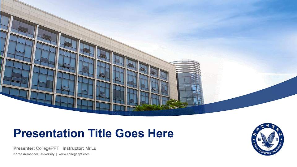 Korea Aerospace University Course/Courseware Creation PPT Template16:9 ratio PPT effect preview image