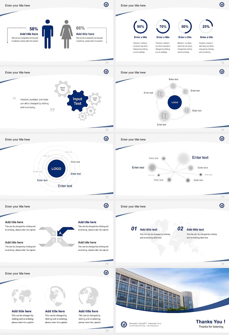 Korea Aerospace University Course/Courseware Creation PPT Template16:9 ratio PPT effect preview image4