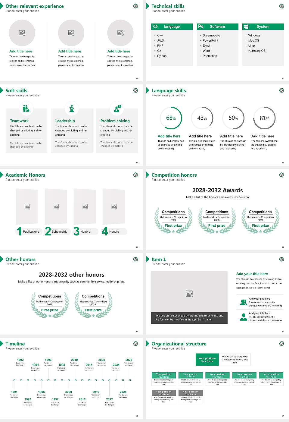 Pyeongtaek University Resume PPT Template16:9 ratio PPT effect preview image3