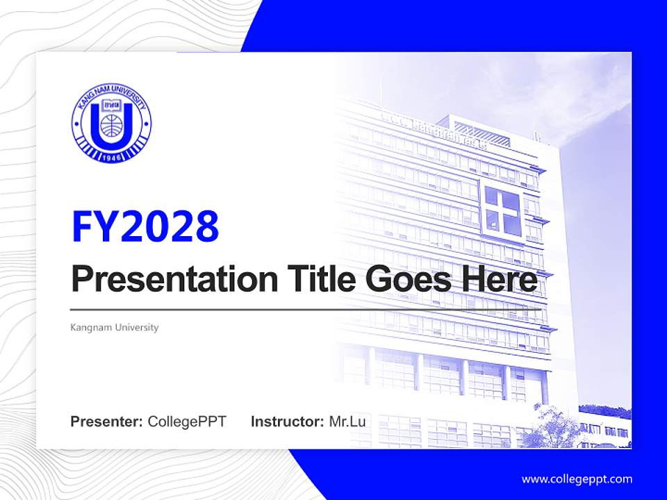 Kangnam University Academic Presentation/Research Findings Report PPT Template4:3 ratio PPT effect preview image5