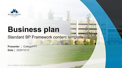 Mount Royal University Competition/Entrepreneurship Contest PPT Template