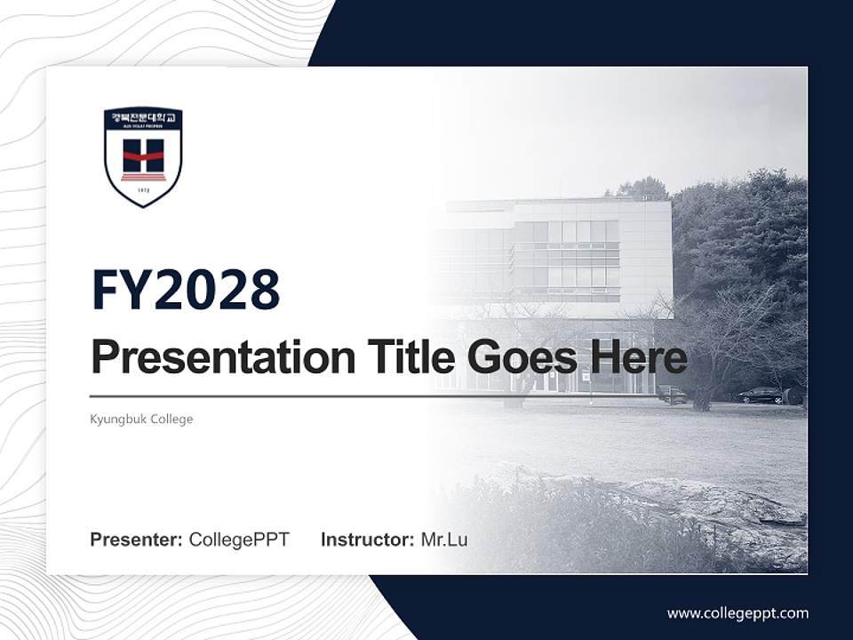 Kyungbuk College Academic Presentation/Research Findings Report PPT Template4:3 ratio PPT effect preview image5