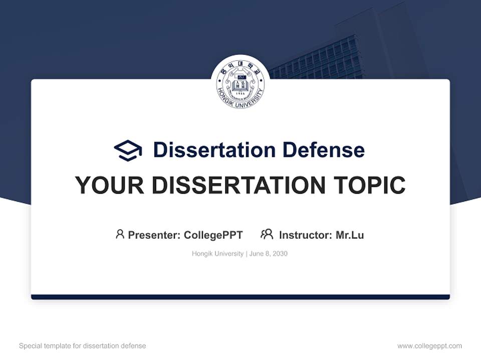 Hongik University Graduation Thesis Defense PPT Template4:3 ratio PPT effect preview image7