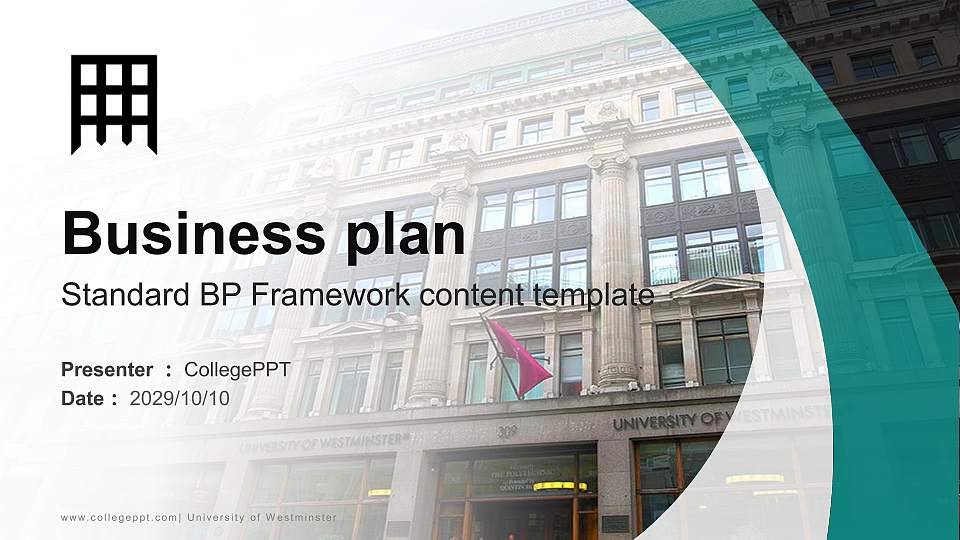 University of Westminster Competition/Entrepreneurship Contest PPT Template16:9 ratio PPT effect preview image