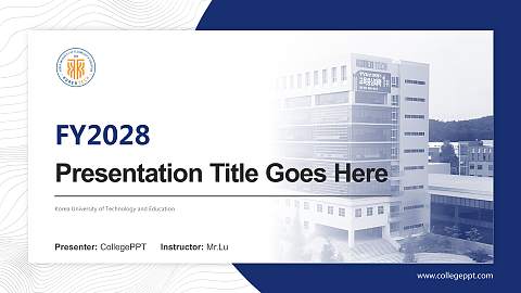 Korea University of Technology and Education Academic Presentation/Research Findings Report PPT Template