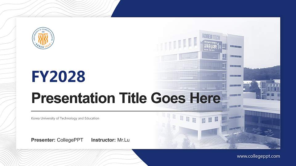 Korea University of Technology and Education Academic Presentation/Research Findings Report PPT Template16:9 ratio PPT effect preview image