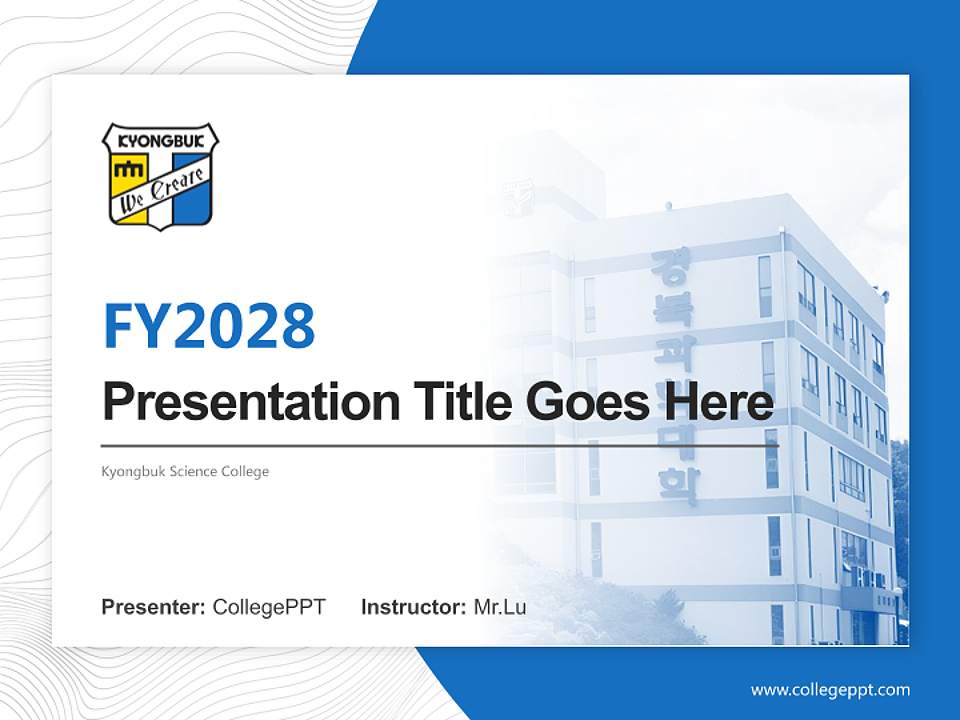Kyongbuk Science College Academic Presentation/Research Findings Report PPT Template4:3 ratio PPT effect preview image5