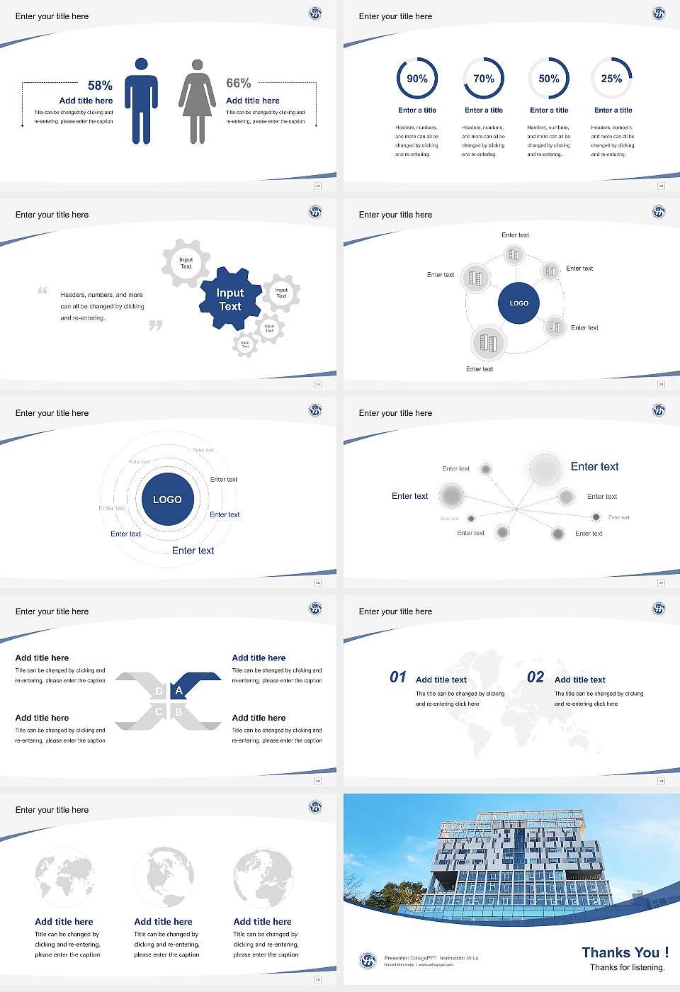 Hansei University Course/Courseware Creation PPT Template16:9 ratio PPT effect preview image4