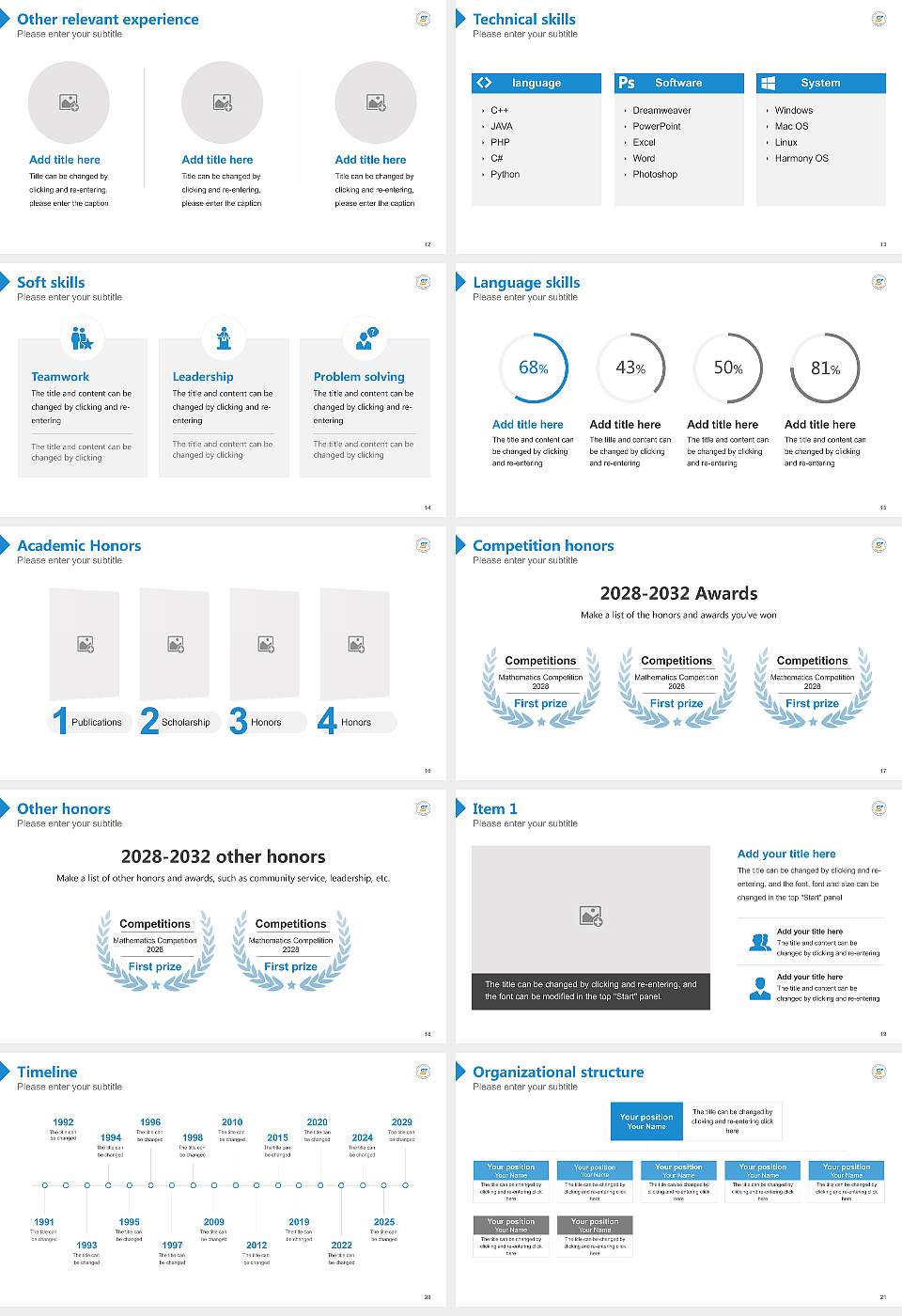 Sehan University Resume PPT Template16:9 ratio PPT effect preview image3
