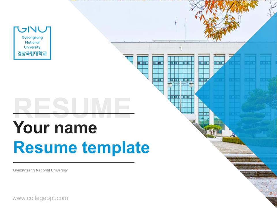Gyeongsang National University Resume PPT Template4:3 ratio PPT effect preview image5