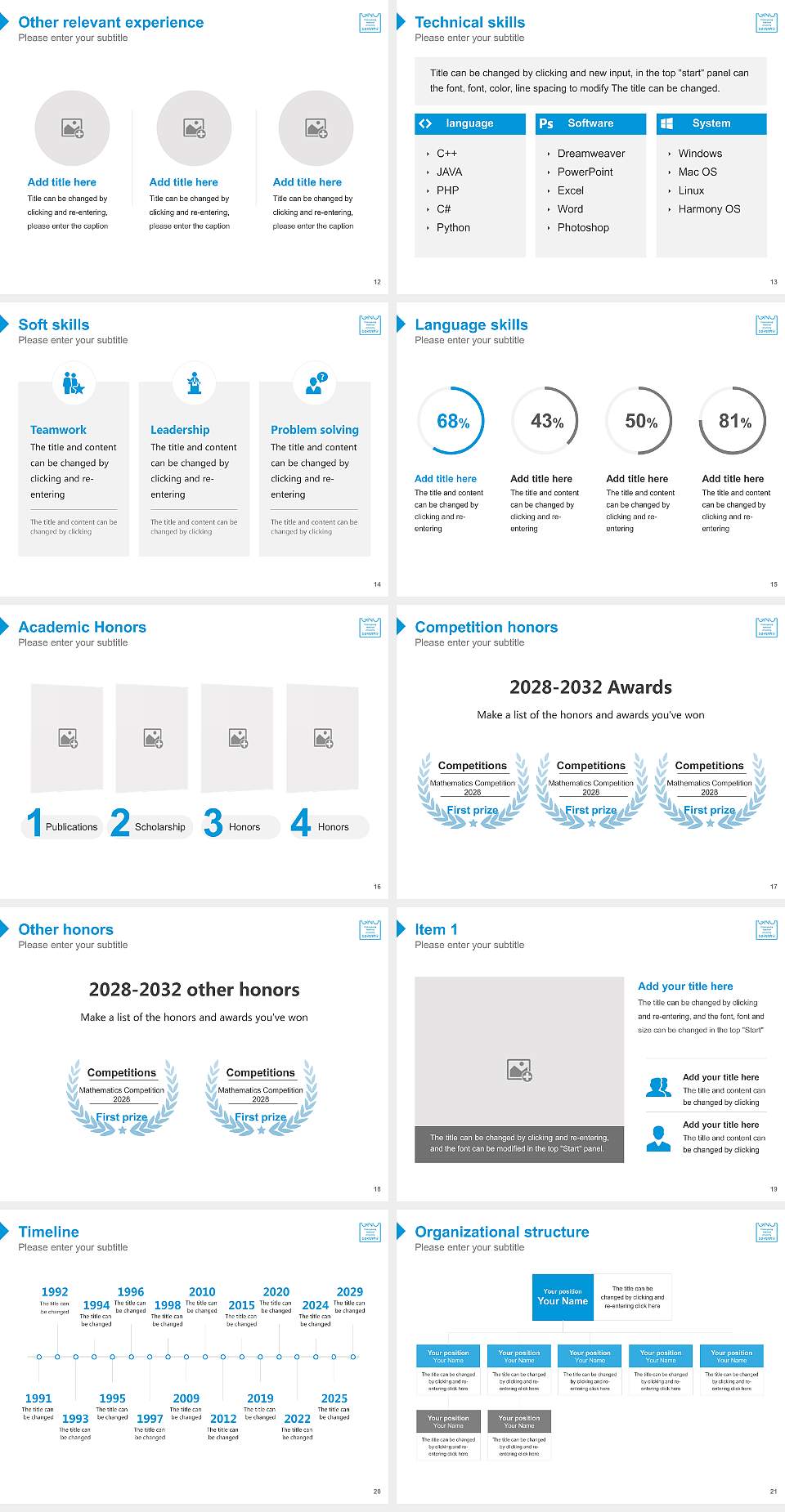 Gyeongsang National University Resume PPT Template4:3 ratio PPT effect preview image3
