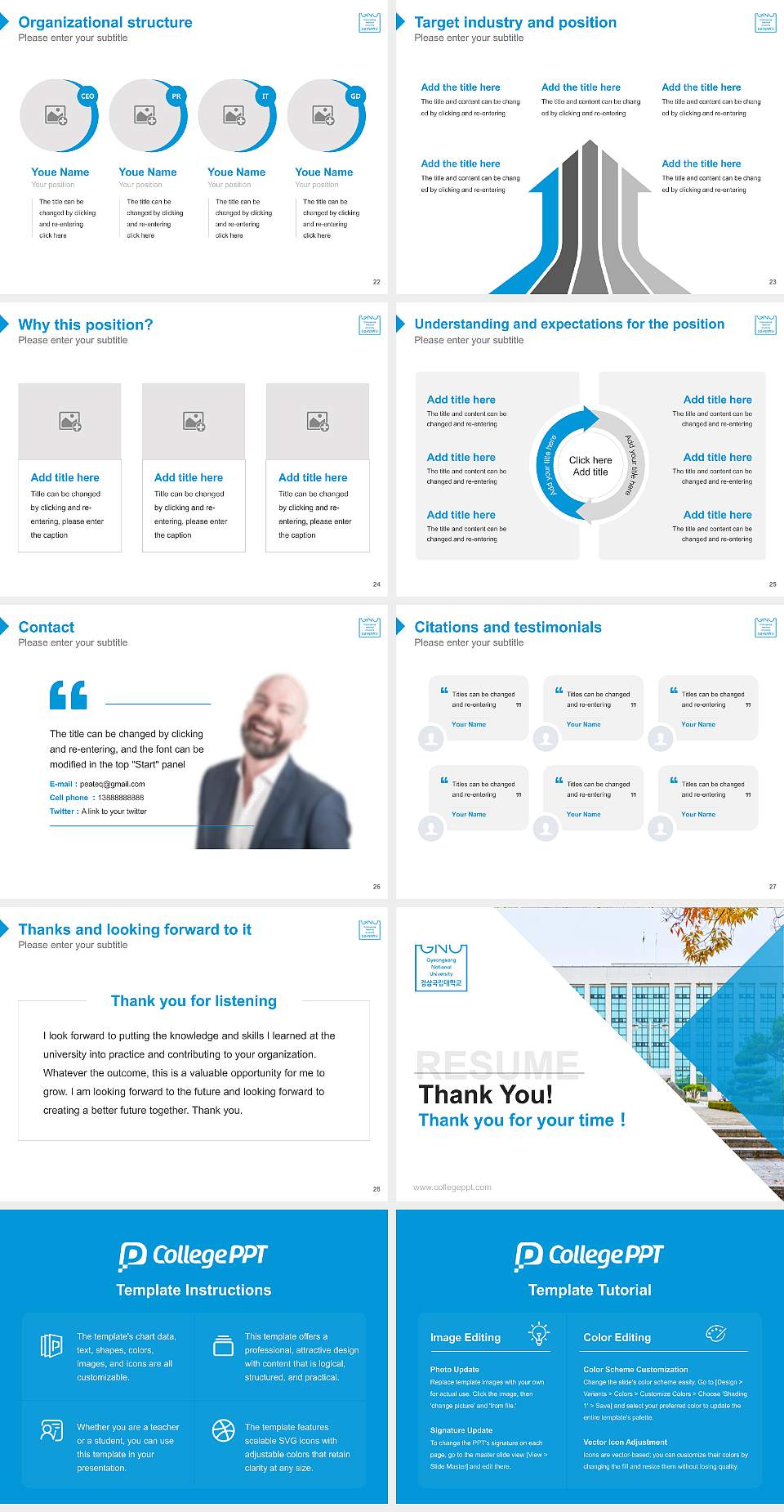 Gyeongsang National University Resume PPT Template4:3 ratio PPT effect preview image4