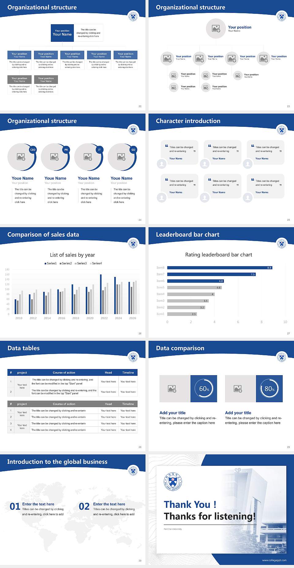 Pai Chai University Academic Presentation/Research Findings Report PPT Template4:3 ratio PPT effect preview image4
