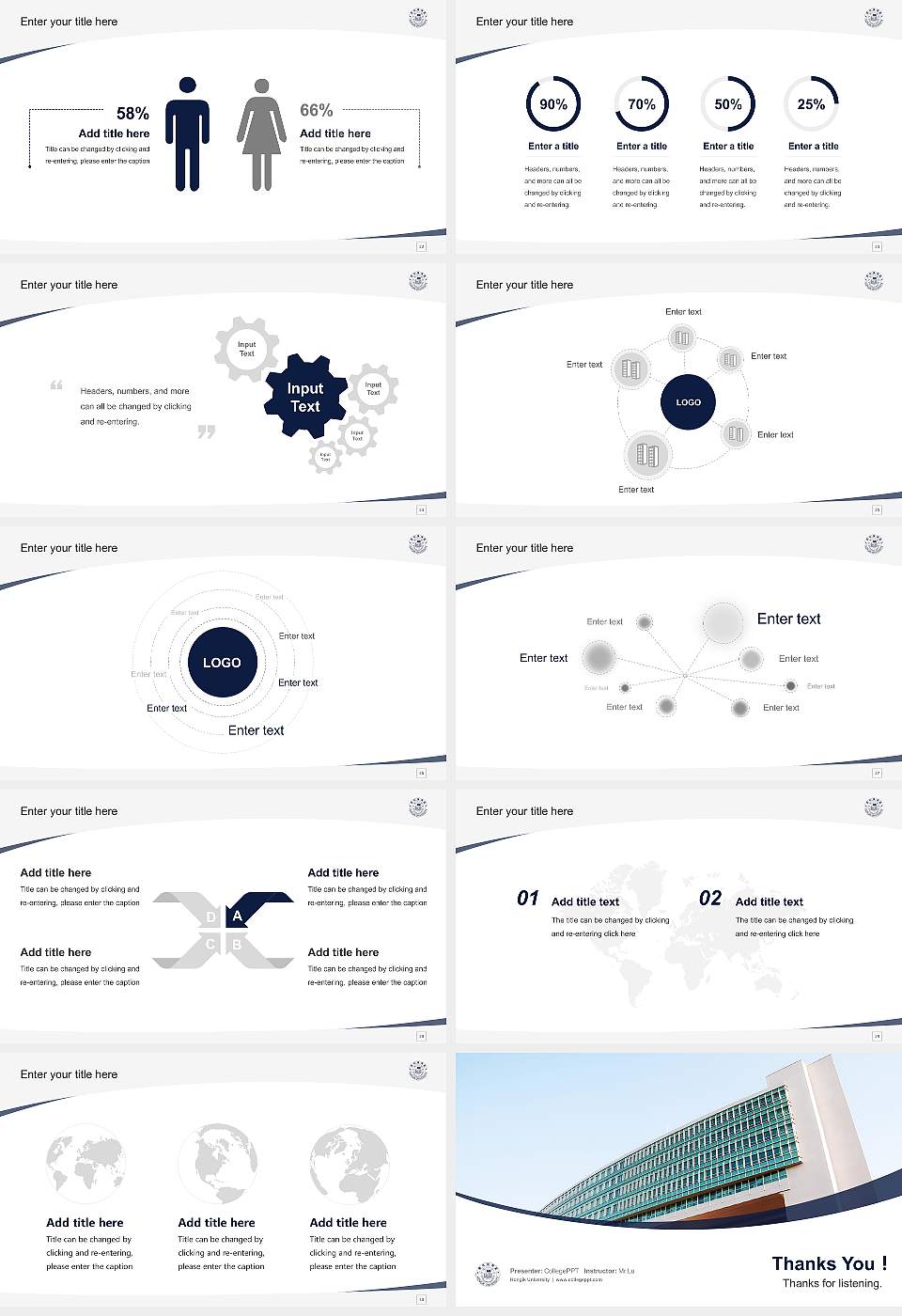 Hongik University Course/Courseware Creation PPT Template16:9 ratio PPT effect preview image4