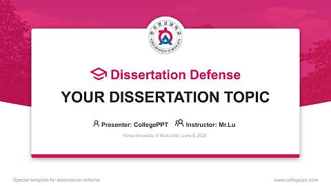 Korea University of Media Arts Graduation Thesis Defense PPT Template