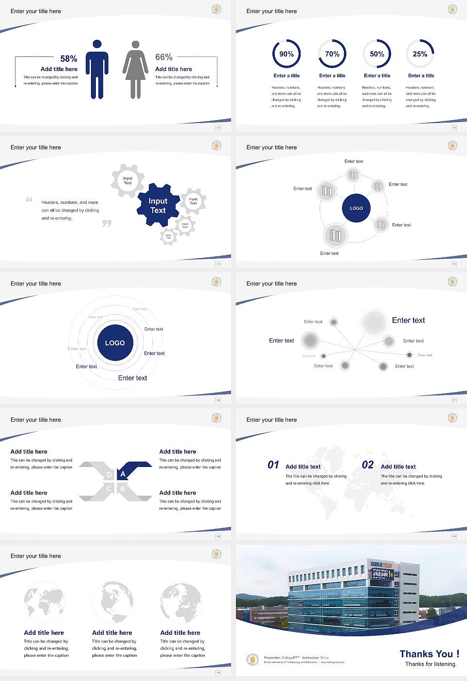 Korea University of Technology and Education Course/Courseware Creation PPT Template16:9 ratio PPT effect preview image4