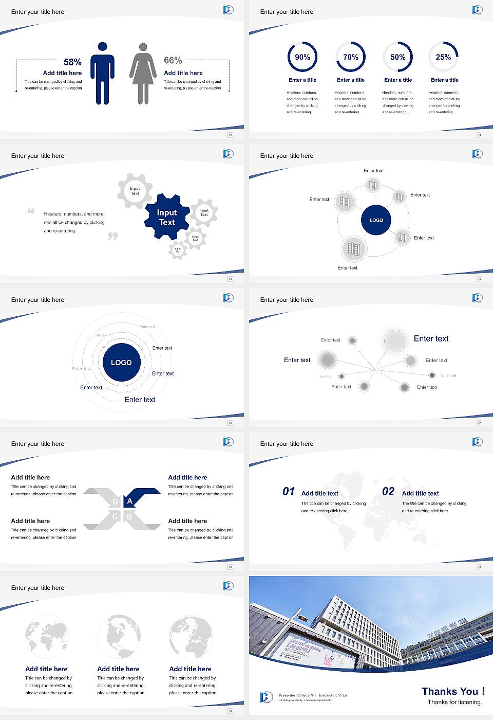 Hansung University Course/Courseware Creation PPT Template16:9 ratio PPT effect preview image4