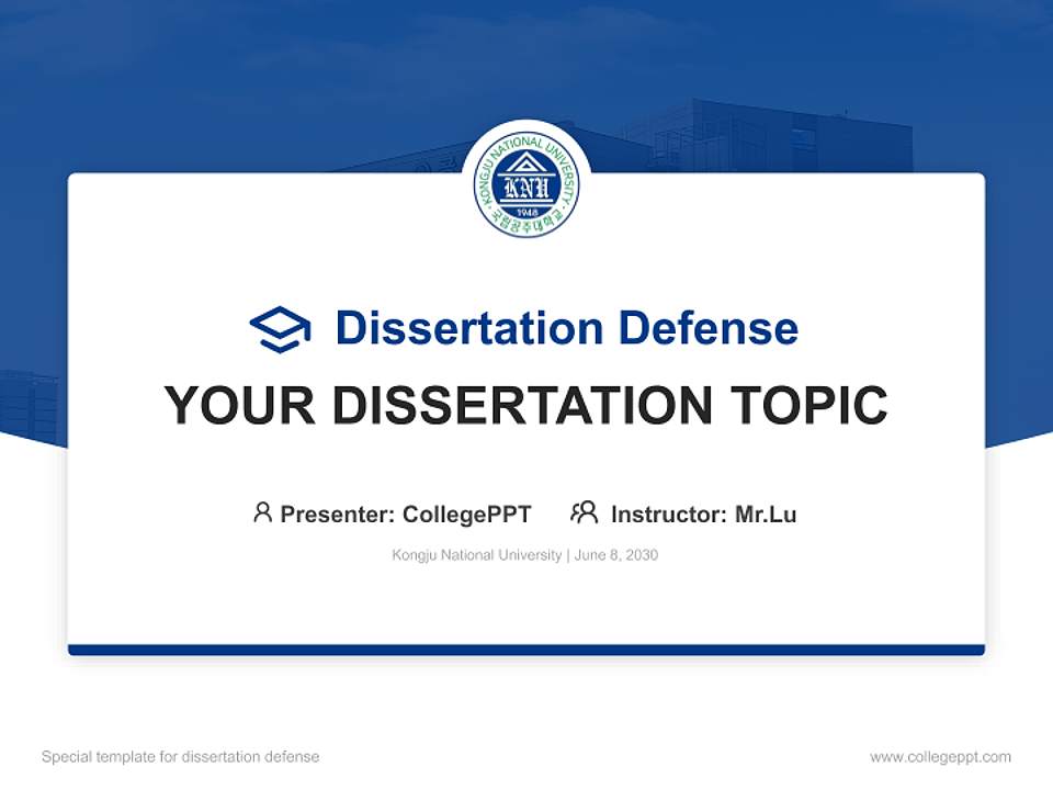 Kongju National University Graduation Thesis Defense PPT Template4:3 ratio PPT effect preview image7