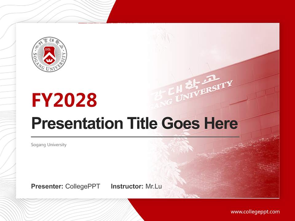 Sogang University Academic Presentation/Research Findings Report PPT Template4:3 ratio PPT effect preview image5