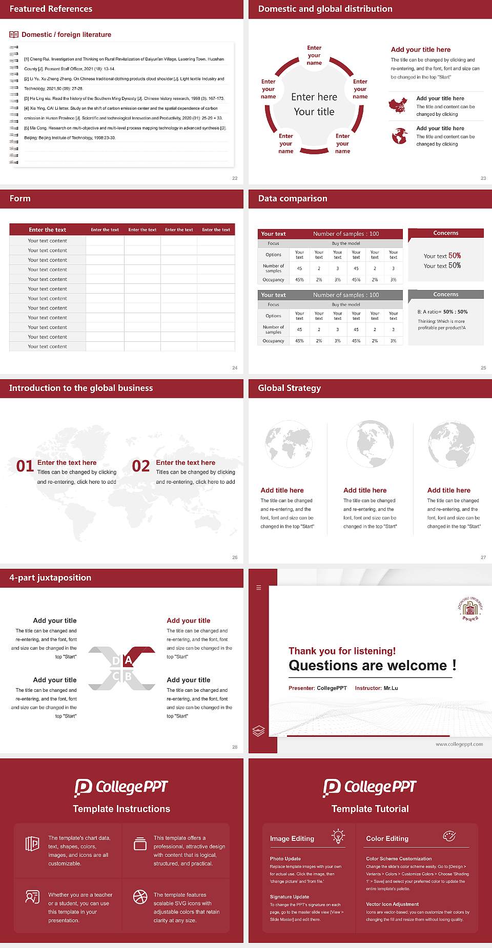 Joongbu University Thesis Proposal/Graduation Defense PPT Template4:3 ratio PPT effect preview image4