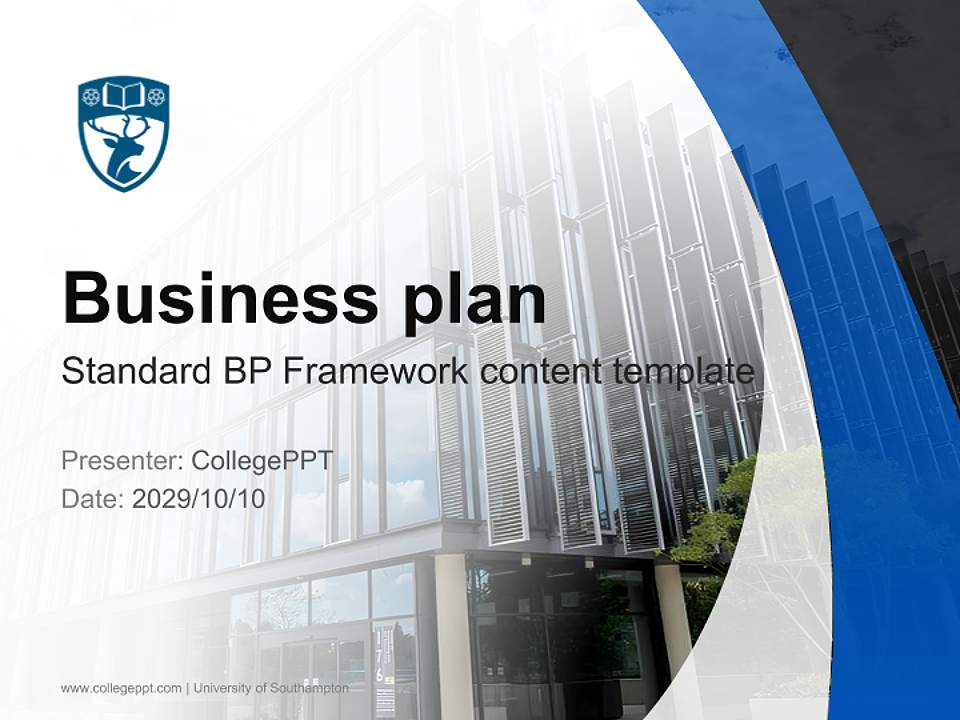 University of Southampton Competition/Entrepreneurship Contest PPT Template4:3 ratio PPT effect preview image9