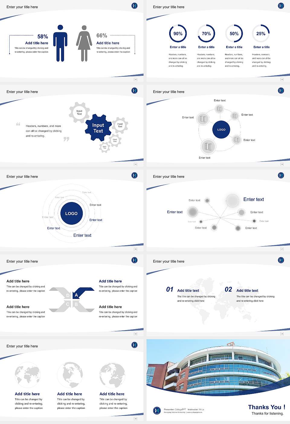 Hankyong National University Course/Courseware Creation PPT Template16:9 ratio PPT effect preview image4