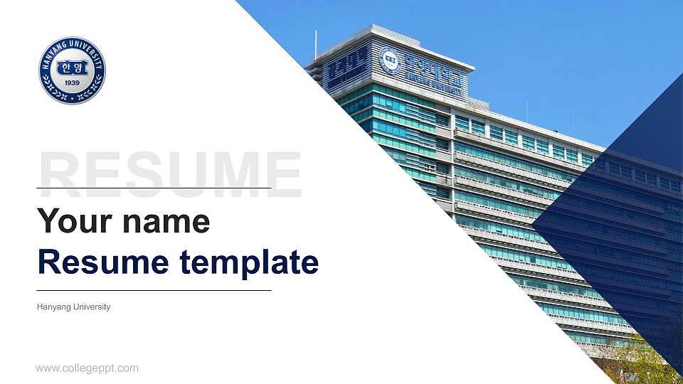 Hanyang University Resume PPT Template16:9 ratio PPT effect preview image