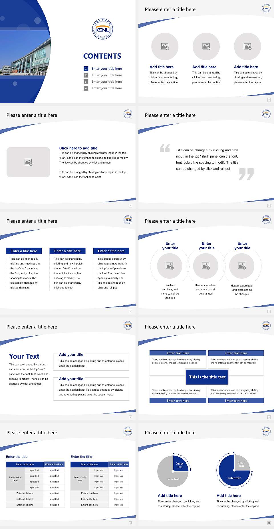 Kunsan National University Course/Courseware Creation PPT Template4:3 ratio PPT effect preview image2