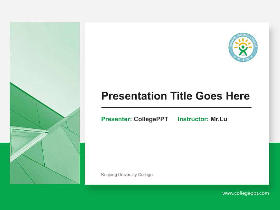 Kunjang University College General Purpose PPT Template4:3 ratio PPT effect preview image6