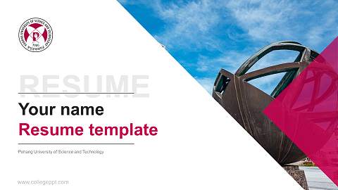 Pohang University of Science and Technology Resume PPT Template